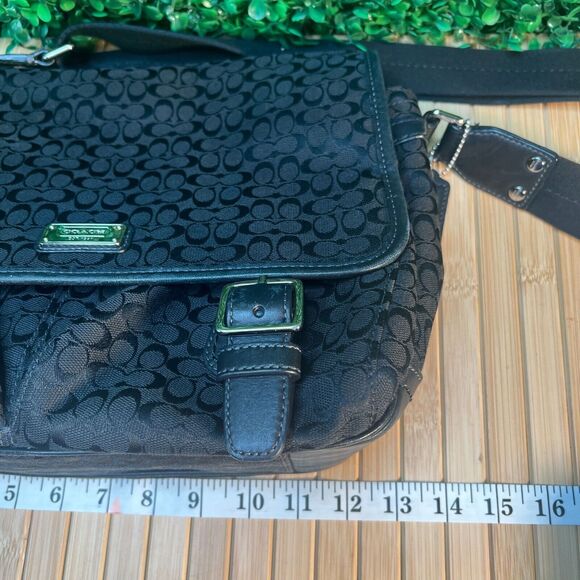 Coach Bags Authentic Coach Logo Crossbody Shoulder Bag Charm Canvas Leather EUC - Picture 11 of 14